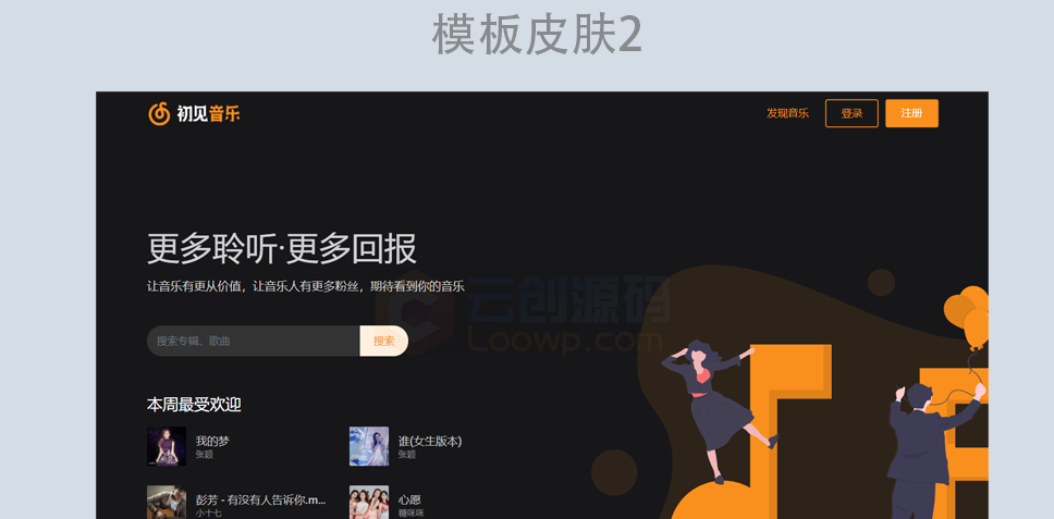 音乐分享系统 音乐歌单分享源代码 音乐网站源码 音乐上传平台