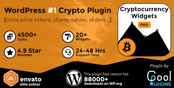 【LooCrypt Widgets Pro v2.5.2】加密货币小工具WordPress插件