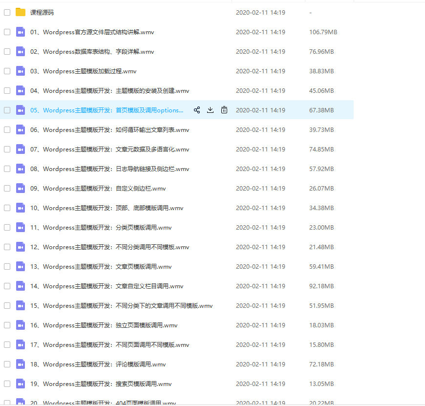 WordPress从建站入门到精通系统主题插件开发视频教程 共10章