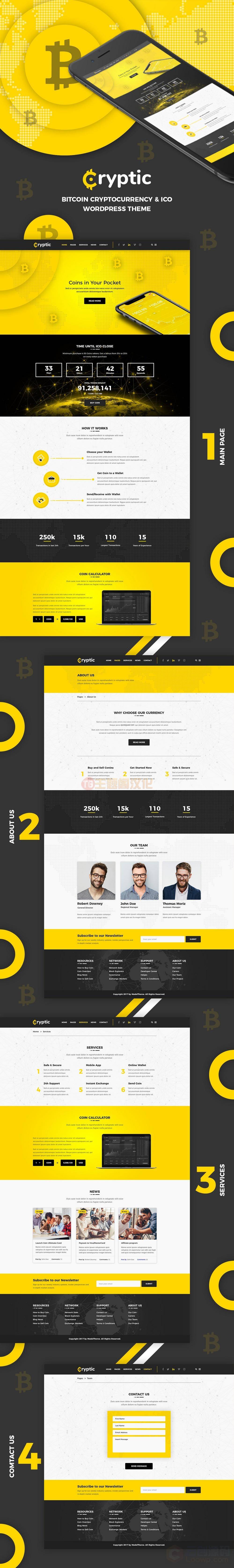 Cryptic比特币投资和ICO机构WordPress主题V3.0