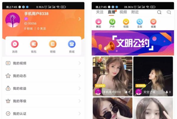 二开高仿91短视频H5直播系统Android+IOS原生双端APP源码