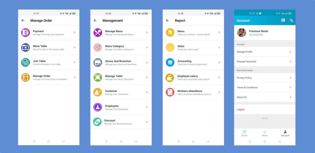 【iRestoAndroid 1.0.1】多餐厅多语言多分支餐厅管理系统Android原生APP源码+PHP后台 全开源可二开