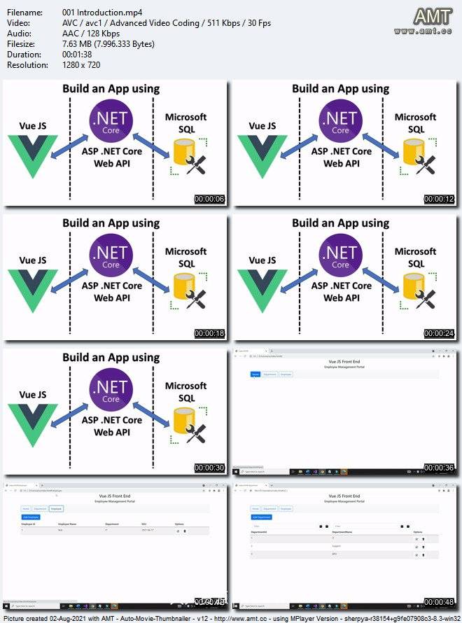 Vue JS and .NET Core Web API 全栈开发从入门到精通视频教程