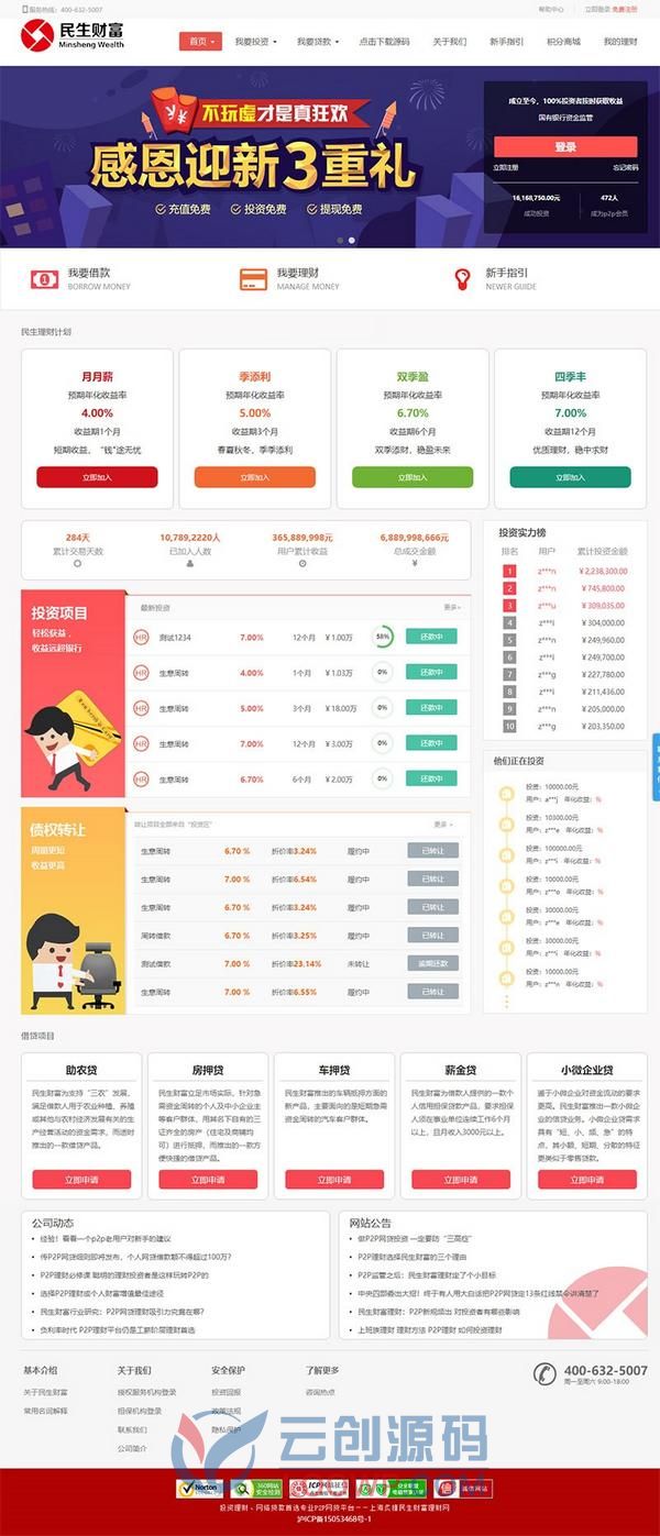 【FangWei 3.4】专业P2P网络借DAI系统投资理财平台网站PHP源码 已去后门 全开源可二开