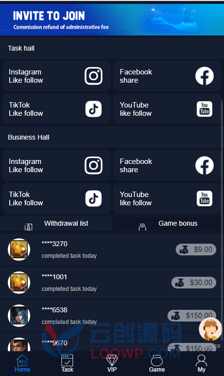 二开版Facebook|TikTok|Youtube社交媒体点赞任务系统PHP源码/中英双语/带2个小游戏
