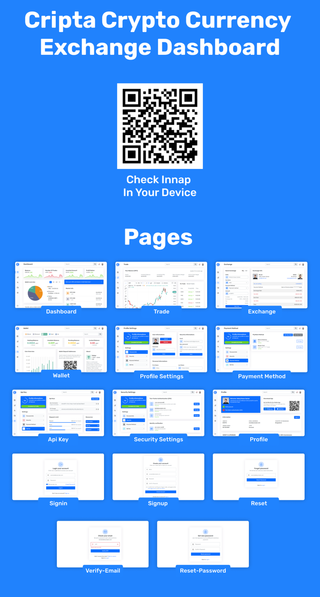 Cripo加密货币交易所Web应用Laravel管理后台模板 含HTML版