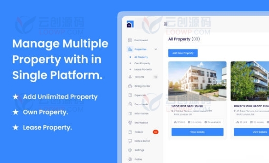 MProperty全开源Laravel多房地产管理系统PHP网站源码V2.1