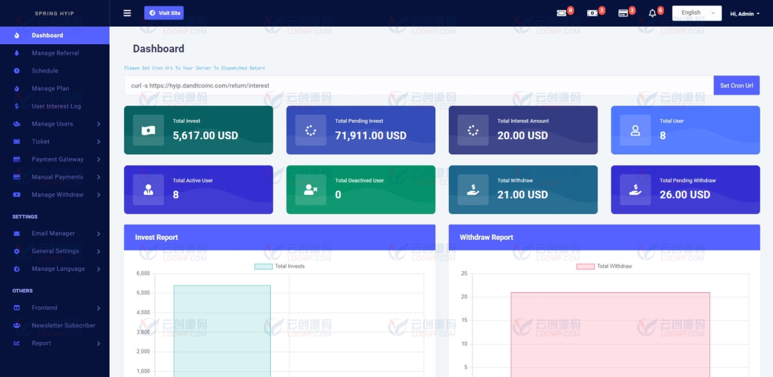 RIOMax多语言Laravel高收益定期投资分红系统PHP源码V13.0 含4首页模板