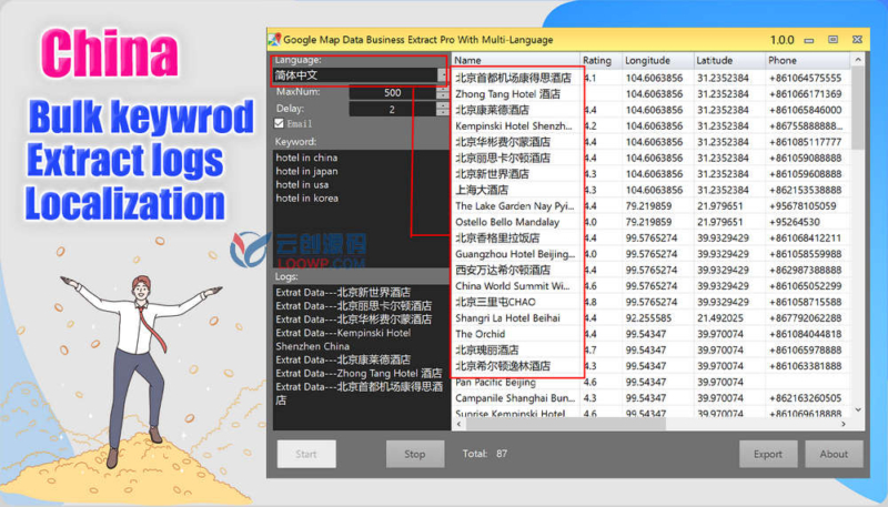 多语言谷歌地图数据采集提取器.Net工程源码V8.2 电话采集器源码 邮箱采集器源码